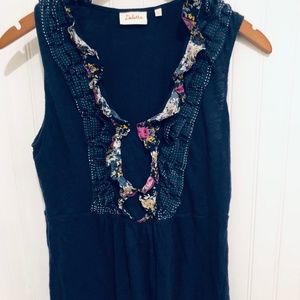 Anthropologie Deletta Ruffled Floral Top (L)